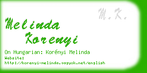 melinda korenyi business card