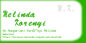 melinda korenyi business card